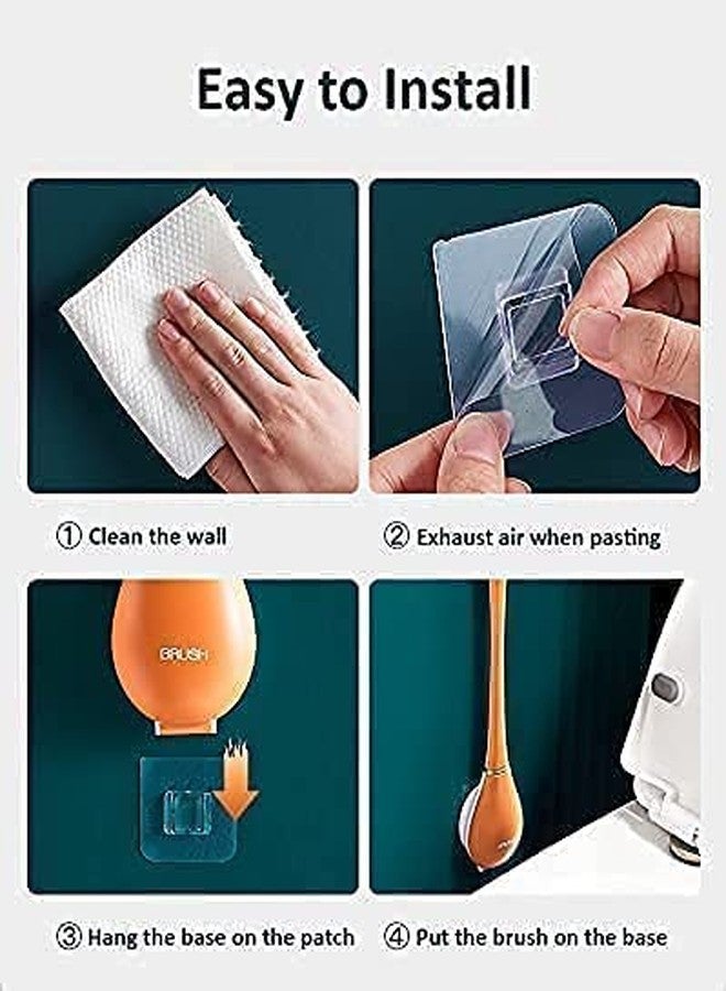GLIVE (LABEL) Toilet Brush Anti-drip Set Toilet Bowl Cleaner Brush No-Slip Long Handle Soft Silicone Toilet Brush with Wall Hoo - Image 4